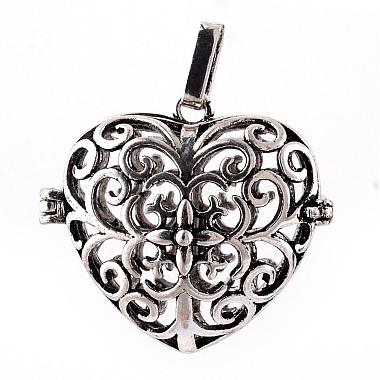 Antique Silver Heart Brass Pendants