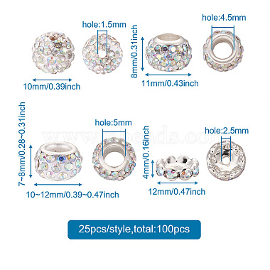 Cheriswelry 100pcs 4 styles pavé de perles de boule disco(RB-CW0001-01)-6