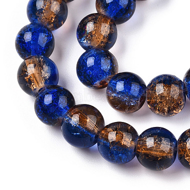 Two-Tone Crackle Baking Painted Transparent Glass Beads Strands(X-CCG-T004-8mm-05)-2