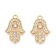 Brass Micro Pave Clear Cubic Zirconia Pendants(KK-T073-21G)-1