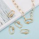 Brass Micro Pave Clear Cubic Zirconia Screw Carabiner Lock Charms(ZIRC-T010-10G)-6