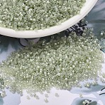 MIYUKI Delica Beads, Cylinder, Japanese Seed Beads, 11/0, (DB1765) Sparkling Celery Lined Opal AB, 1.3x1.6mm, Hole: 0.8mm, about 10000pcs/bag, 50g/bag(SEED-X0054-DB1765)
