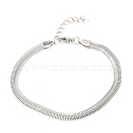 Tarnish Resistant Unisex 304 Stainless Steel Herringbone Chain Bracelets, with Lobster Claw Clasps, Stainless Steel Color, 7-7/8 inch(20cm)(BJEW-H541-01A-P)