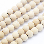 Natural Wood  Beads Strands, Round, Dyed, 8mm, Hole: 1mm, about 50pcs/strand, 15.7 inch(40cm)(X-WOOD-P011-07-8mm)
