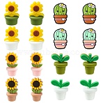 16Pcs 8 Styles Food Grade Eco-Friendly Silicone Beads, Mixed Color, 20~30x15~19x14~18mm, Hole: 2~3mm, 2pcs/styles(SIL-CJ0001-58)
