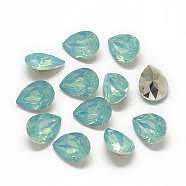 Pointed Back Resin Rhinestone Cabochons, teardrop, Turquoise, 14x10x6mm, about 220pcs/bag(RESI-T014-10x14mm-A20)