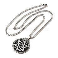 Witch Knot 304 Stainless Steel Enamel Pendant Necklaces, Stainless Steel Color, 23.23 inch(59cm)(NJEW-D066-03P)