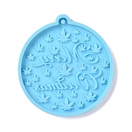 Christmas Ball with Snowflake Pendant Silicone Molds, Resin Casting Molds, for UV Resin, Epoxy Resin Craft Making, Deep Sky Blue, 81x75x6mm, Hole: 3mm(DIY-K051-18)