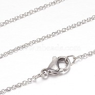 304 Stainless Steel Rolo Chain Necklace for Men Women, Stainless Steel Color, 15.75 inch(40cm)(STAS-G083-72P-A)