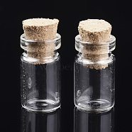 Glass Jar Glass Bottles Bead Containers, with Cork Stopper, Wishing Bottle, Clear, 18x10mm, Hole: 6.5mm, Capacity: 1ml(0.03 fl. oz)(AJEW-S074-01A)