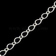 Iron Figaro Chains, with Spool, Soldered, Silver, 5.7x3.8x0.5mm, about 32.8 Feet(10m)/roll(X-CH-R078-01S)