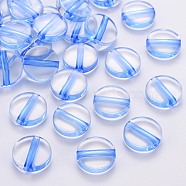 Transparent Acrylic Beads, Flat Round, Royal Blue, 16x5mm, Hole: 2.8mm, about 480pcs/500g(TACR-S154-09A-86)