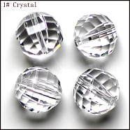 Imitation Austrian Crystal Beads, Grade AAA, Faceted, Round, Clear, 6mm, Hole: 0.7~0.9mm(SWAR-F079-6mm-01)