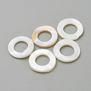 Freshwater Shell Linking Ring, Ring, Seashell Color, 13x2mm, 6~7mm inner diameter(SHEL-S269-62)