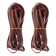 Flat Leather Jewelry Cord, Jewelry DIY Making Material, Coconut Brown, 5x1.4mm, about 10.94 Yards(10m)/Roll(WL-GF0001-06C-02)