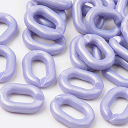 Opaque Acrylic Linking Rings, Quick Link Connectors, For Jewelry Cable Chains Making, Oval, Lilac, 19x14x4mm, Inner Diameter: 10.5x5.5mm, about 746pcs/500g(OACR-S038-004A-A03)
