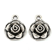Alloy Pendants, Cadmium Free & Lead Free, Flower, Antique Silver, 17x14x4.5mm, Hole: 1.8mm, about 526pcs/1000g(FIND-G065-14AS)