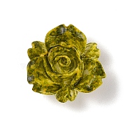Opaque Resin Beads, Flower, Olive, 15x15x7.5mm, Hole: 1.4mm(RESI-Z016-03B)