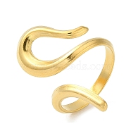 304 Stainless Steel Open Cuff Rings, Wire Wrap Ring, Golden, Inner Diameter: 17.8mm(RJEW-Q780-06G)