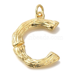 Rack Plating Brass Pendants, Glass Charms, Long-Lasting Plated, Cadmium Free & Lead Free, Real 18K Gold Plated, Letter C, 36.5x31.5x5mm, Hole: 5mm(KK-I721-01G-C)