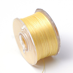 Special Coated Nylon Beading Threads for Seed Beads, Gold, 0.1mm, about 50yards/roll(OCOR-R038-13)