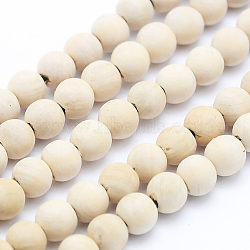 Natural Wood  Beads Strands, Round, Dyed, 8mm, Hole: 1mm, about 50pcs/strand, 15.7 inch(40cm)(X-WOOD-P011-07-8mm)