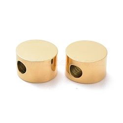 304 Stainless Steel Beads, Flat Round, Golden, 8x5mm, Hole: 2.5mm(STAS-I126-04G-01)