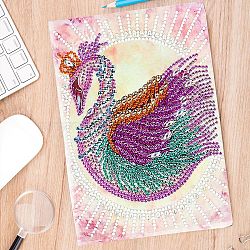 DIY Animal Theme Notebook Diamond Painting Kits, Including A5 Notebook, Resin Rhinestones, Diamond Sticky Pen, Tray Plate and Glue Clay, Peacock Pattern, 207x145mm, 50 pages/book(DIAM-PW0004-111B)