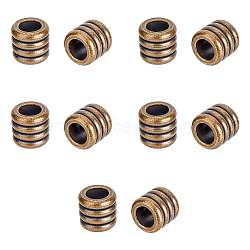 Brass European Beads, Large Hole Beads, Column, Antique Bronze, 8.5x8.5~9mm, Hole: 5.4mm, 10pcs/box(KK-FH0006-51)