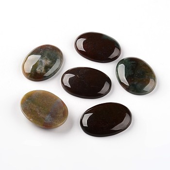 Oval Natural Indian Agate Cabochons, 40x30x8mm