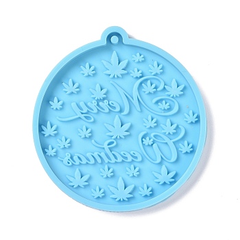 Christmas Ball with Snowflake Pendant Silicone Molds, Resin Casting Molds, for UV Resin, Epoxy Resin Craft Making, Deep Sky Blue, 81x75x6mm, Hole: 3mm