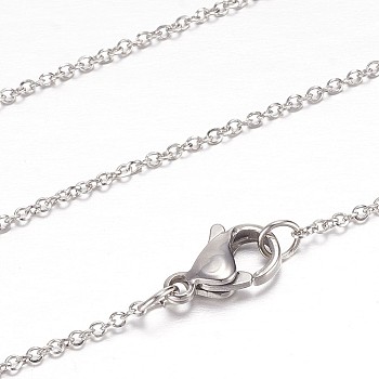 304 Stainless Steel Rolo Chain Necklace for Men Women, Stainless Steel Color, 15.75 inch(40cm)