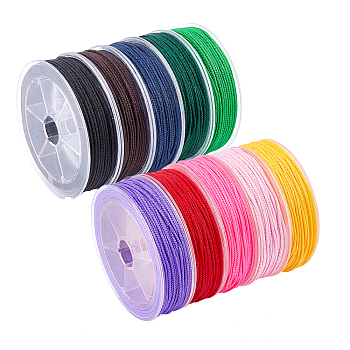 Braided Nylon Threads, Mambo Thread, for Jewelry Making, Mixed Color, 1.5mm, about 18m/roll
, 10 colors, 1roll/color, 10rolls/Set
