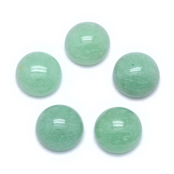 Natural Green Aventurine Cabochons, Flat Round, 8x3~4mm