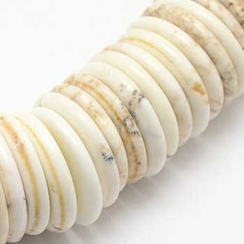 Natural Magnesite Heishi Beads Strands, Flat Round/Disc, PapayaWhip, 20x3mm, Hole: 1mm, about 207pcs/500g