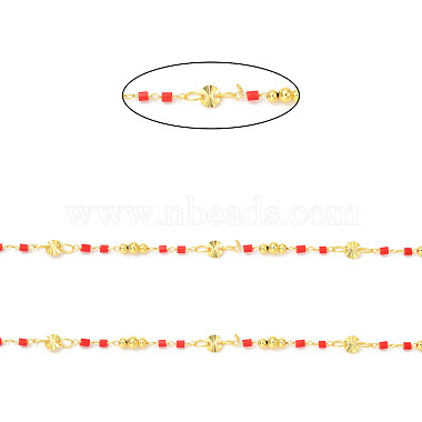 handgefertigte Perlenketten aus Messing(CHC-P011-B03-G)-2