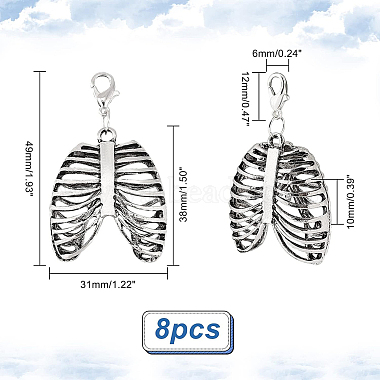 Alloy Rib Skeleton Pendants Decoration(HJEW-PH01451)-2