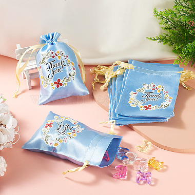 Flower Thank You Polyester Satin Storage Drawstring Bags(ABAG-TAC0005-09C)-7
