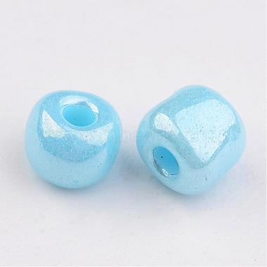 DIY Craft Beads 8/0 Opaque Colors Lustered Round Glass Seed Beads(X-SEED-A012-3mm-123)-2