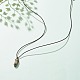 Natural Dalmatian Nugget Pendant Necklace with Cowhide Leather Cord(NJEW-JN03882-02)-2