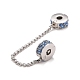 304 Stainless Steel Flat Round Safety Chain Clip Lock Stopper Charms(STAS-C047-08P)-3