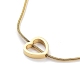 placage ionique (ip) 304 collier de perles en forme de cœur en acier inoxydable avec chaînes serpent rondes(NJEW-F318-03G)-2