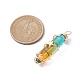 Ensemble de pendentifs en perles à double extrémité en verre bicolore de style 2pcs 2(PALLOY-JF02538-01)-2