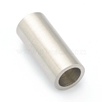 Tarnish Resistant 304 Stainless Steel Magnetic Clasps with Glue-in Ends, Column, Stainless Steel Color, Hole: 5mm, 16mm(STAS-B017-01C-P)