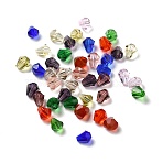 Glass K9 Glass, Imitation Austrian Crystal Beads, Faceted, Diamond, Mixed Color, 6x5mm, Hole: 1mm(GLAA-H024-13C)