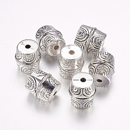 CCB Plastic Beads, Column, Antique Silver, 18.5x19.5~20mm, Hole: 3.5mm(CCB-F006-05AS)