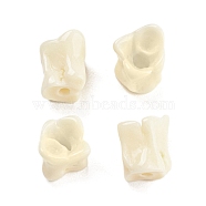 Opaque Resin Beads, Flower, Floral White, 10.5x9x10mm, Hole: 2mm(RESI-H153-04)