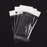 Pearl Film Cellophane Bags, Self-Adhesive Sealing, with Hang Hole, Party Favor Bags, Clear, 8.5x5cm(OPC017Y)