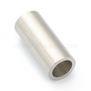 304 Stainless Steel Magnetic Clasps with Glue-in Ends, Column, Stainless Steel Color, Hole: 5mm, 16mm(STAS-B017-01C-P)