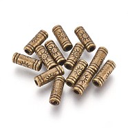 Tibetan Style Beads, Alloy Beads, Lead Free & Cadmium Free, Tube, Antique Bronze, 9.5x3.5mm, Hole: 1.5mm(MLF0614Y)
